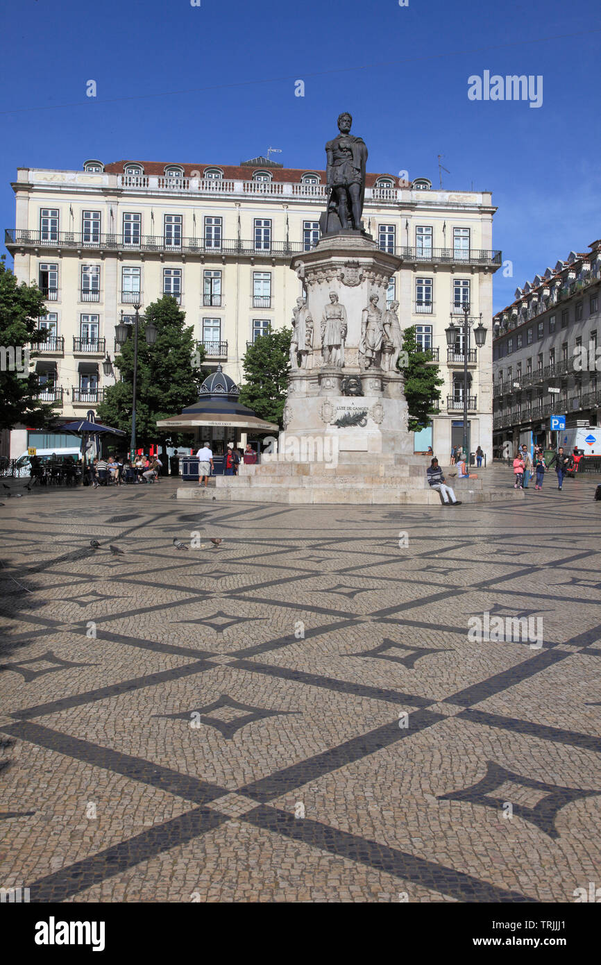 Il Portogallo, Lisbona, Bairro Alto, Praca Luis de Camoes, Foto Stock