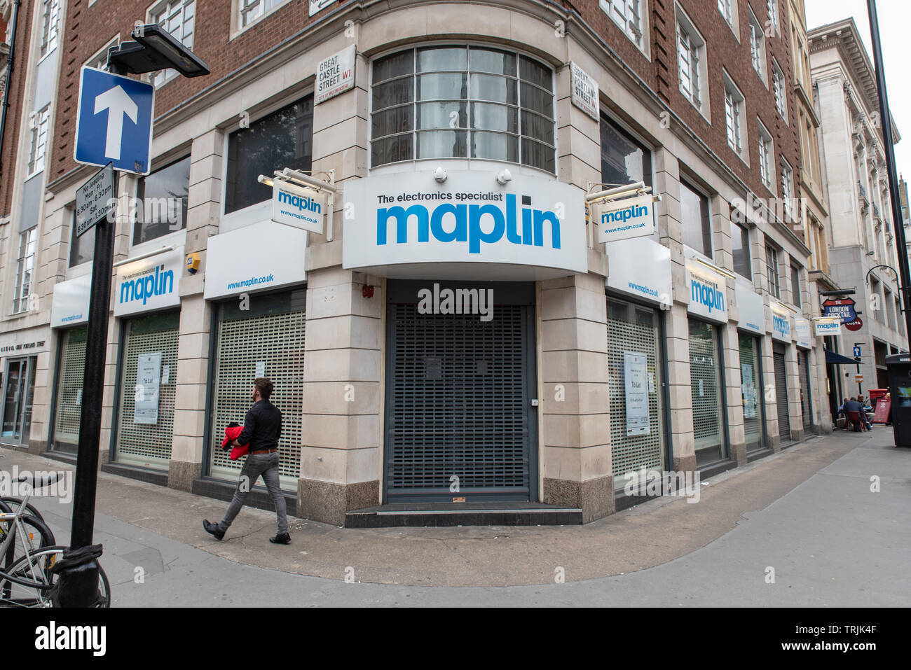 Maplin, l'elettronica specialista, andò in amministrazione nel 2018 e i suoi oltre 200 negozi in tutto il Regno Unito e l'Irlanda. Foto Stock