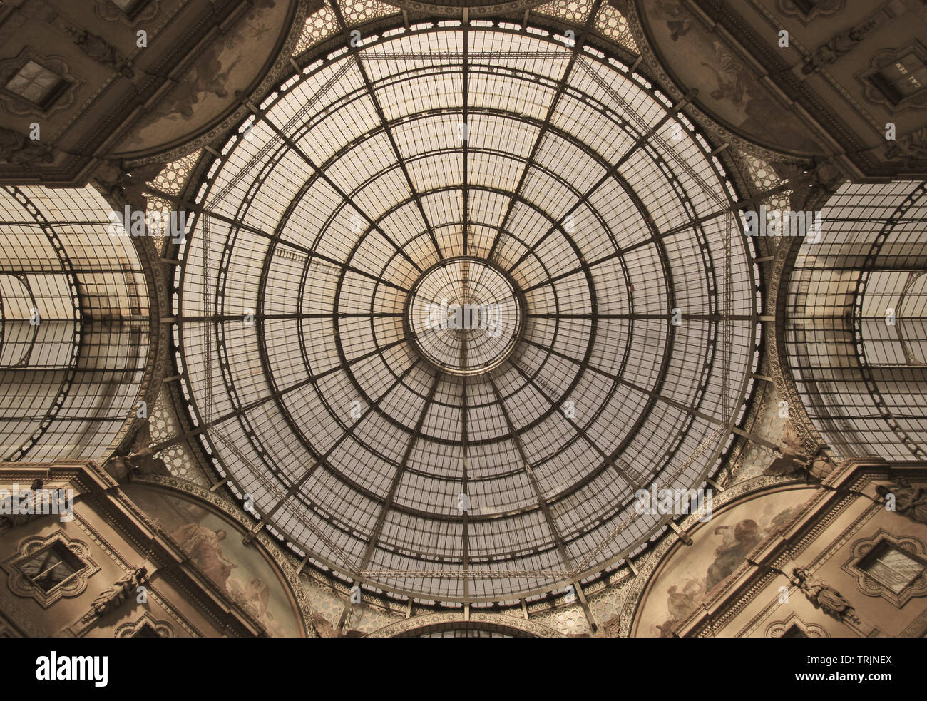 Soffitto di vetro in Galleria Vittorio Emanuele II a Milano Foto Stock