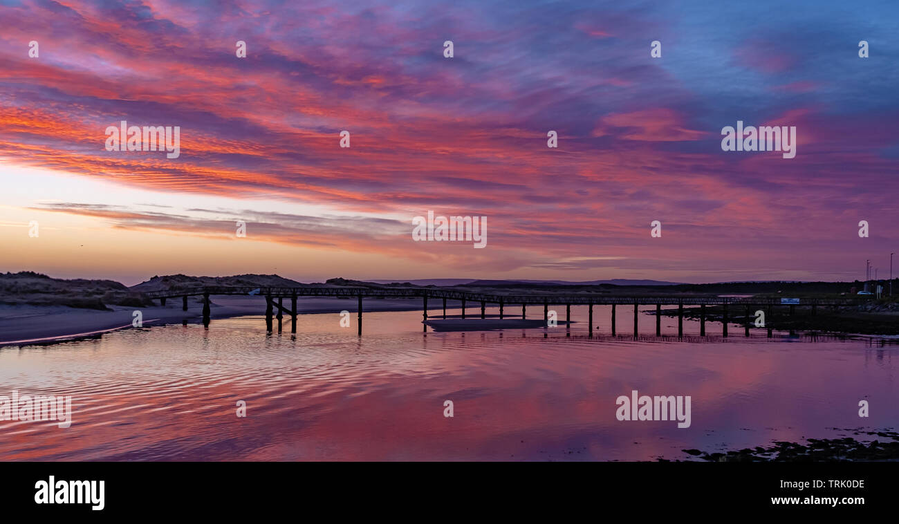 Lossiemouth Sunrise Bridge Foto Stock