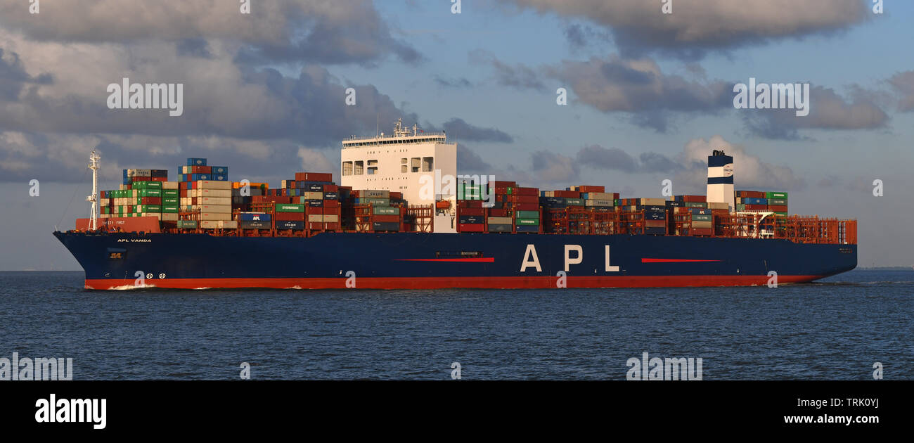 Containervessel Vanda APL Foto Stock