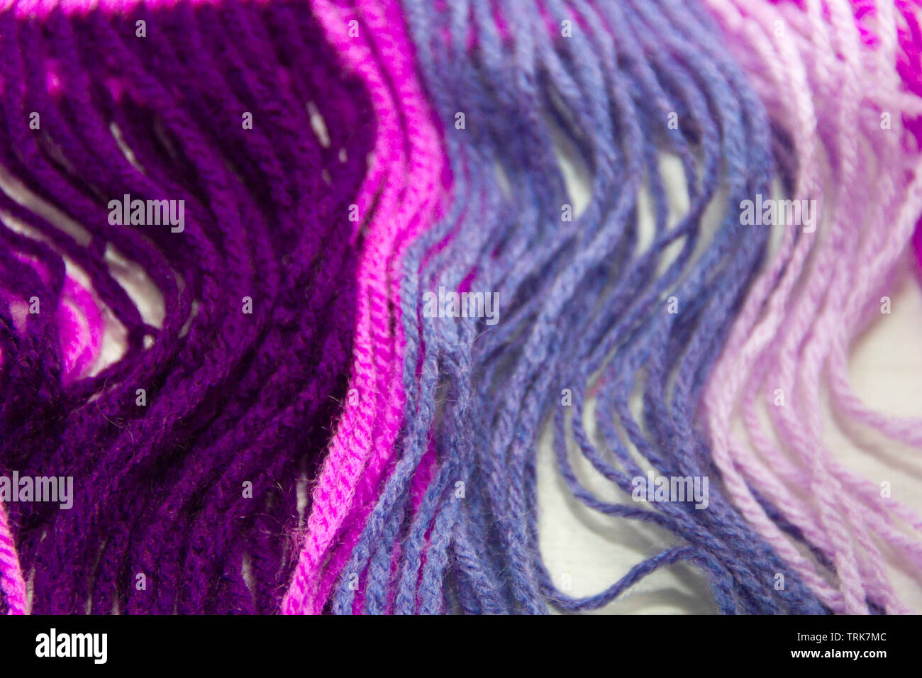 Texture di sfondo colorato fili di lana Foto Stock