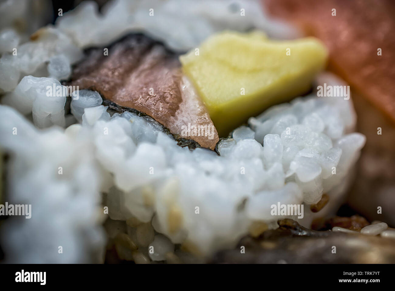 Un close-up foto di California rotoli sushi Foto Stock