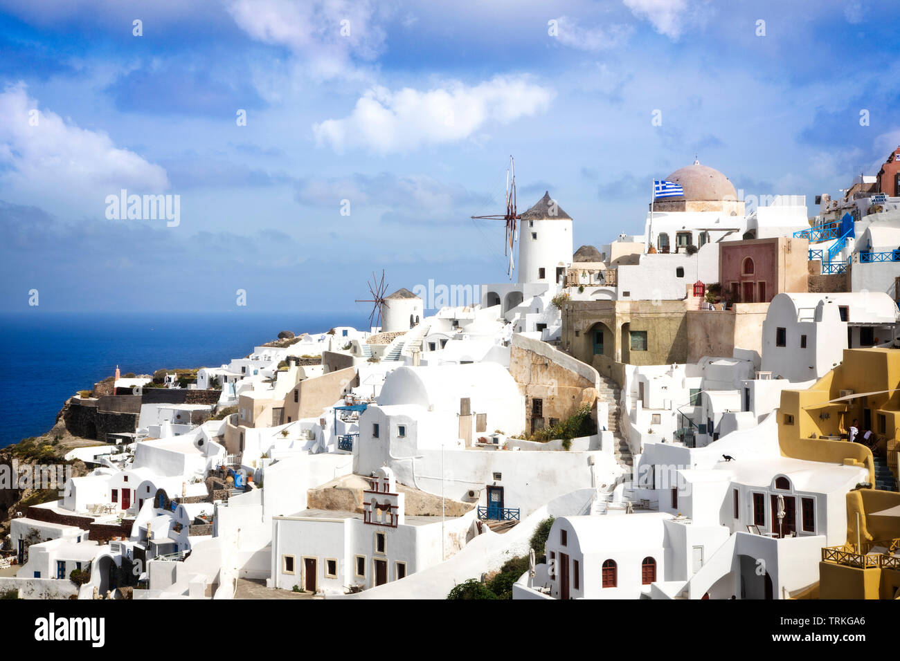 Il villaggio di Oia a Santorini, Grecia. Foto Stock