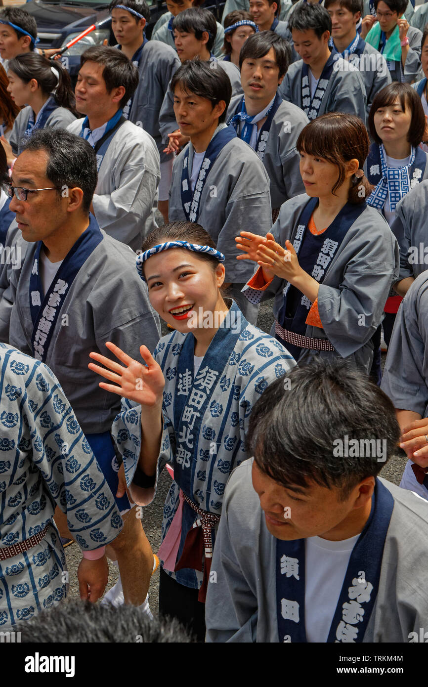 TOKYO, Giappone, 12 Maggio 2019 : Kanda Matsuri (o Kanda Festival) è uno dei più grandi festival Shinto di Tokyo e si svolge nel mese di maggio, negli anni dispari Foto Stock