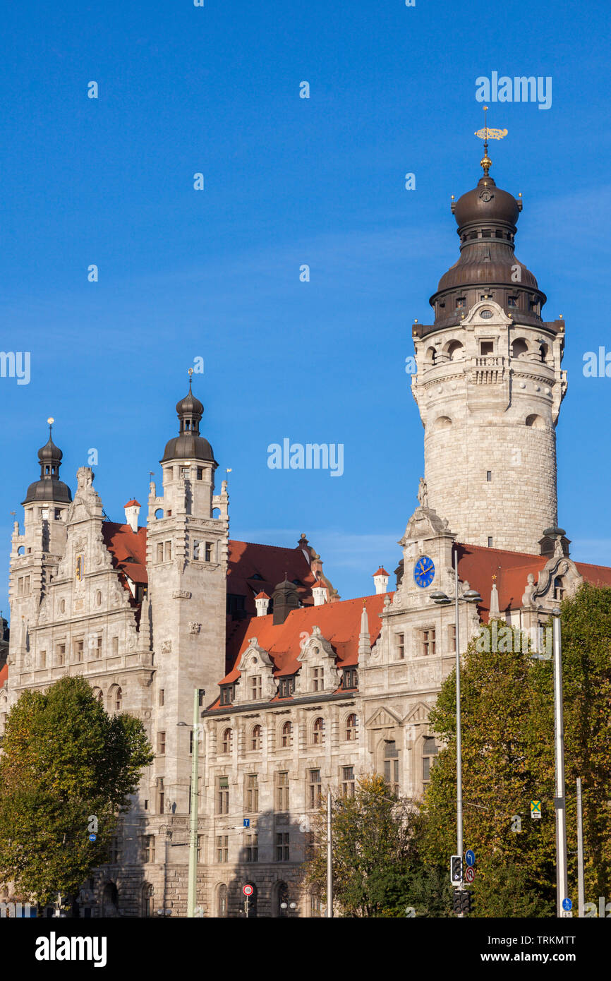 Nuovo Municipio di Lipsia. Leipzig, in Sassonia, Germania. Foto Stock