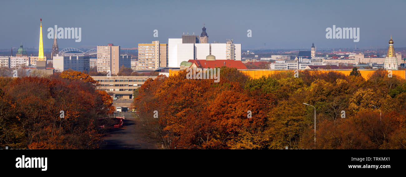 Panorama di Lipsia. Leipzig, in Sassonia, Germania. Foto Stock