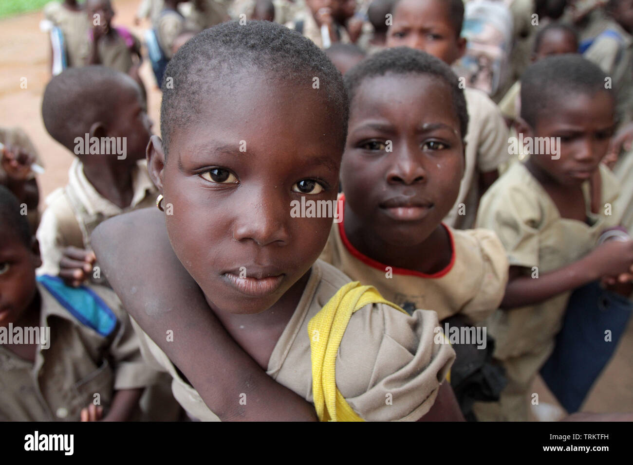 Ecoliers. La convenzione di Lomé. Il Togo. Afrique de l'Ouest. Foto Stock