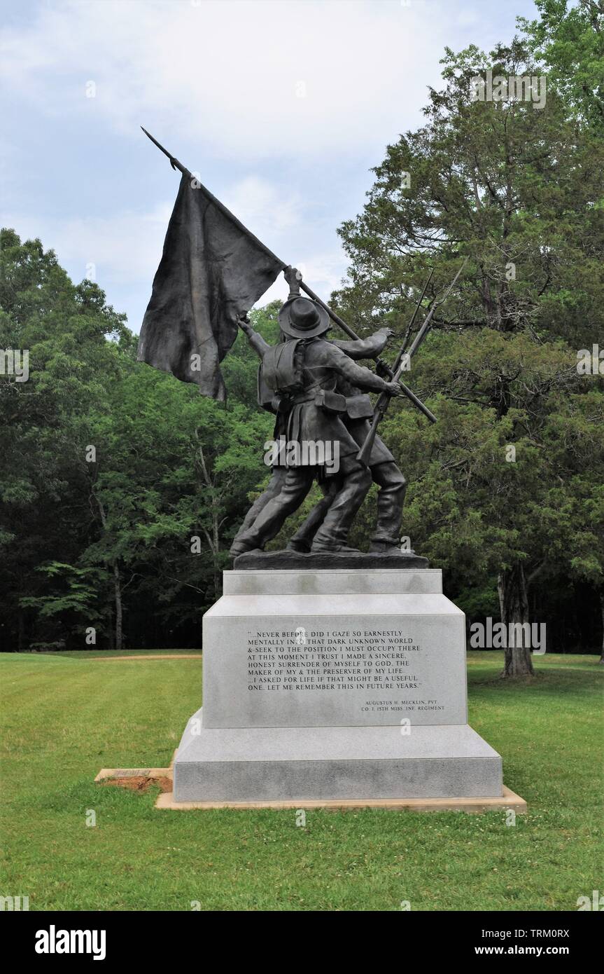 La Mississippi Monumento a Sciloh National Military Park. Foto Stock