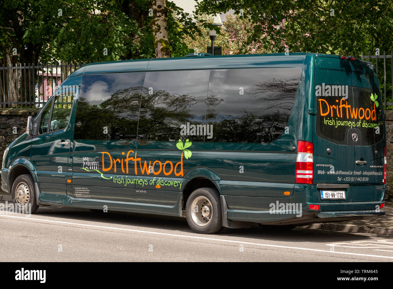 Driftwood tour minibus. Turismo Irlandese. Piccolo gruppo tour in Irlanda. Foto Stock