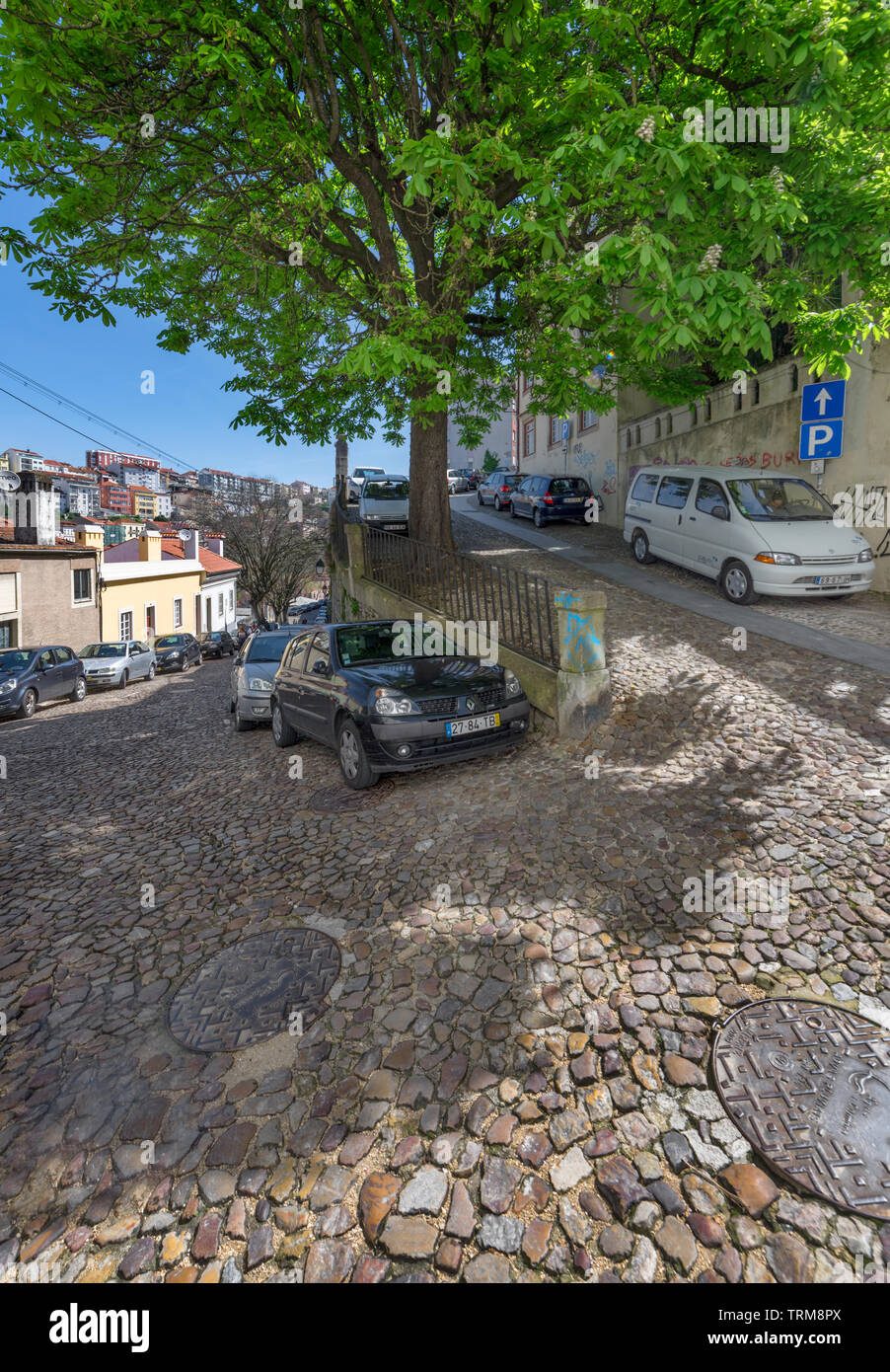 Presso le vie della città di Coimbra, Portogallo Foto Stock