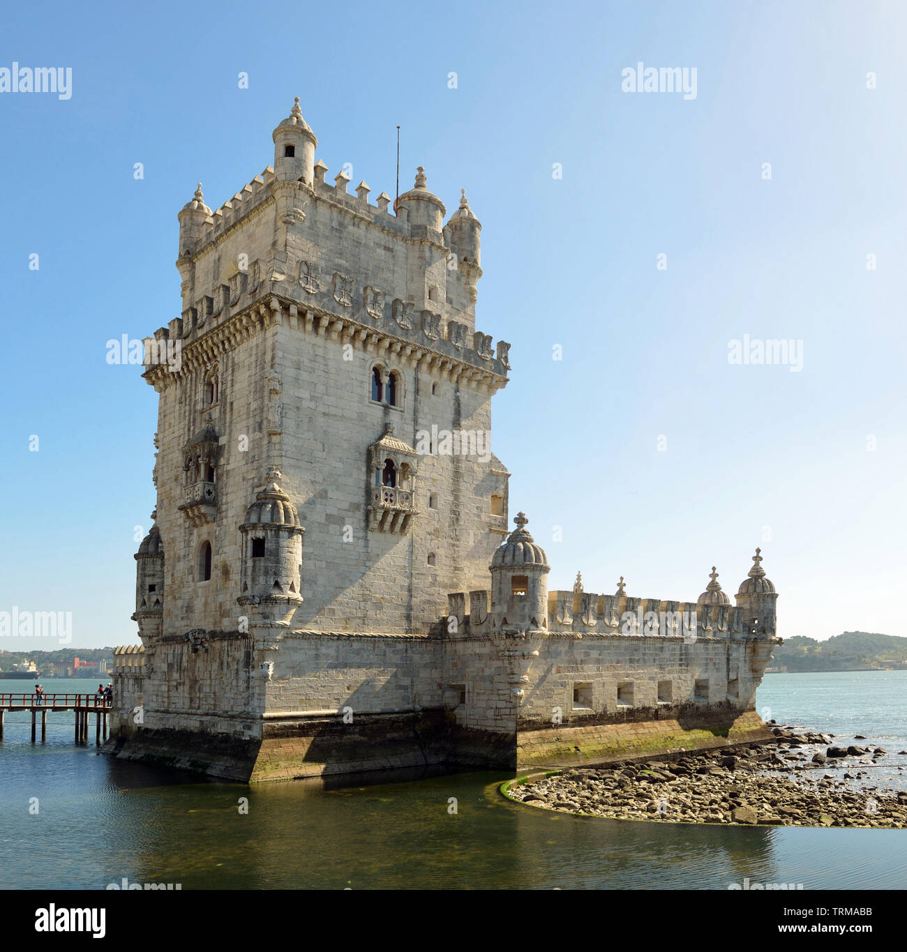 La Torre de Belem in fortezza storica di Lisbona Portogallo Foto Stock