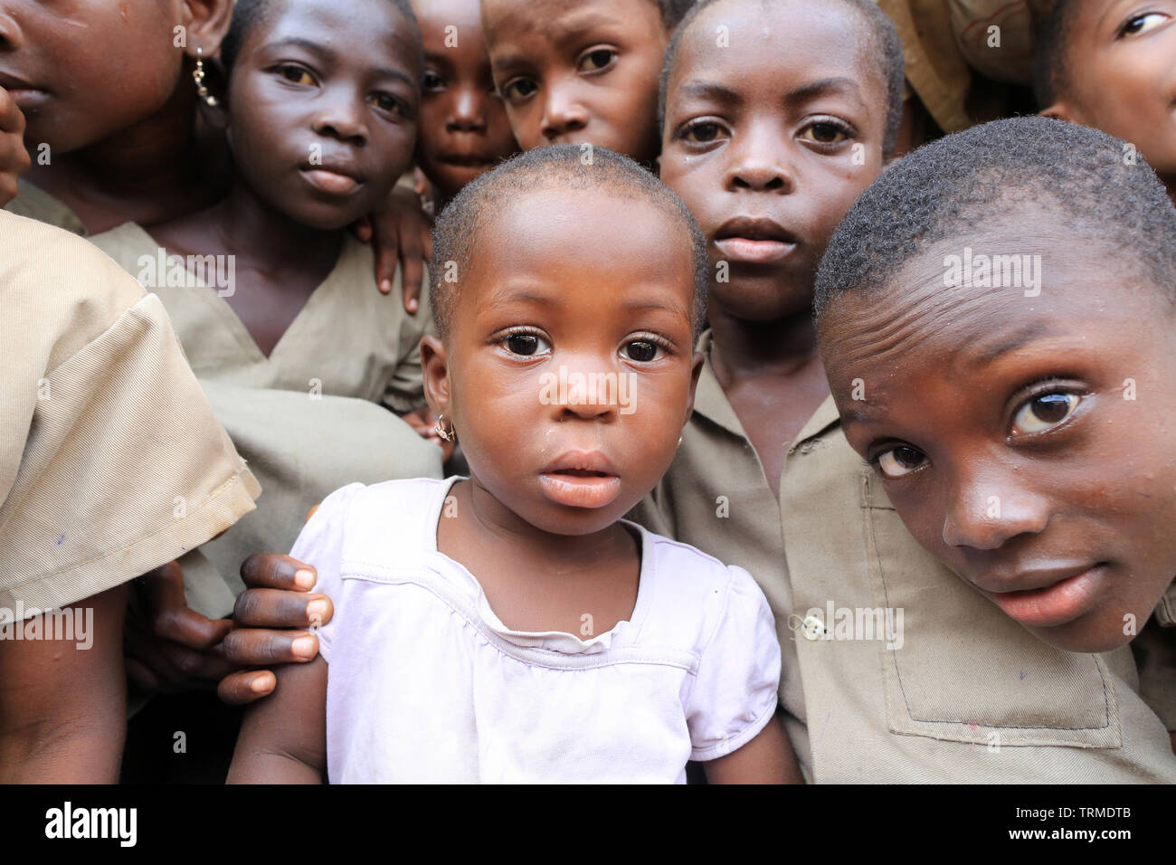 Ecoliers. La convenzione di Lomé. Il Togo. Afrique de l'Ouest. Foto Stock