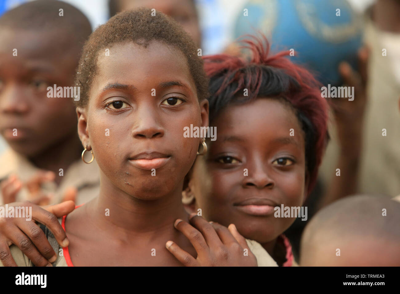 Ecolières. La convenzione di Lomé. Il Togo. Afrique de l'Ouest. Foto Stock