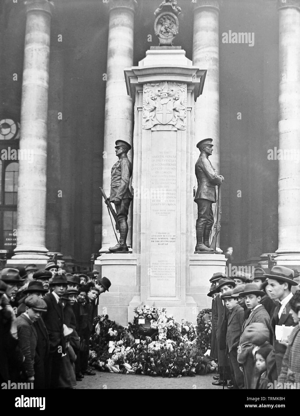 Le truppe di Londra Memorial, Royal Exchange, Londra Foto Stock