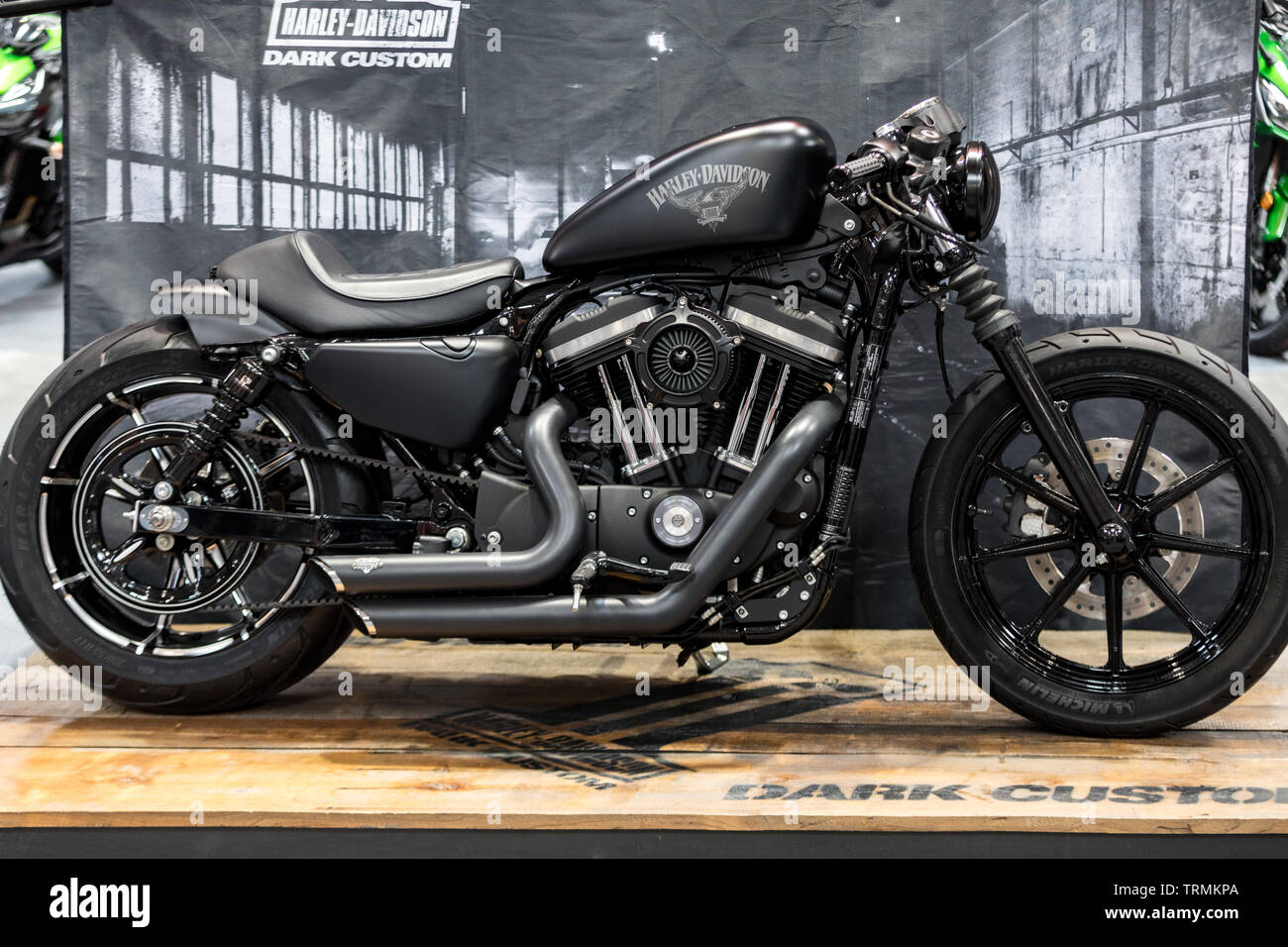 A Cracovia, Polonia - 18 Maggio 2019: Harley Davidson Moto visualizzato in  Moto Show di Cracovia. La Polonia. Gli espositori presenti gli aspetti più  interessanti di th Foto stock - Alamy