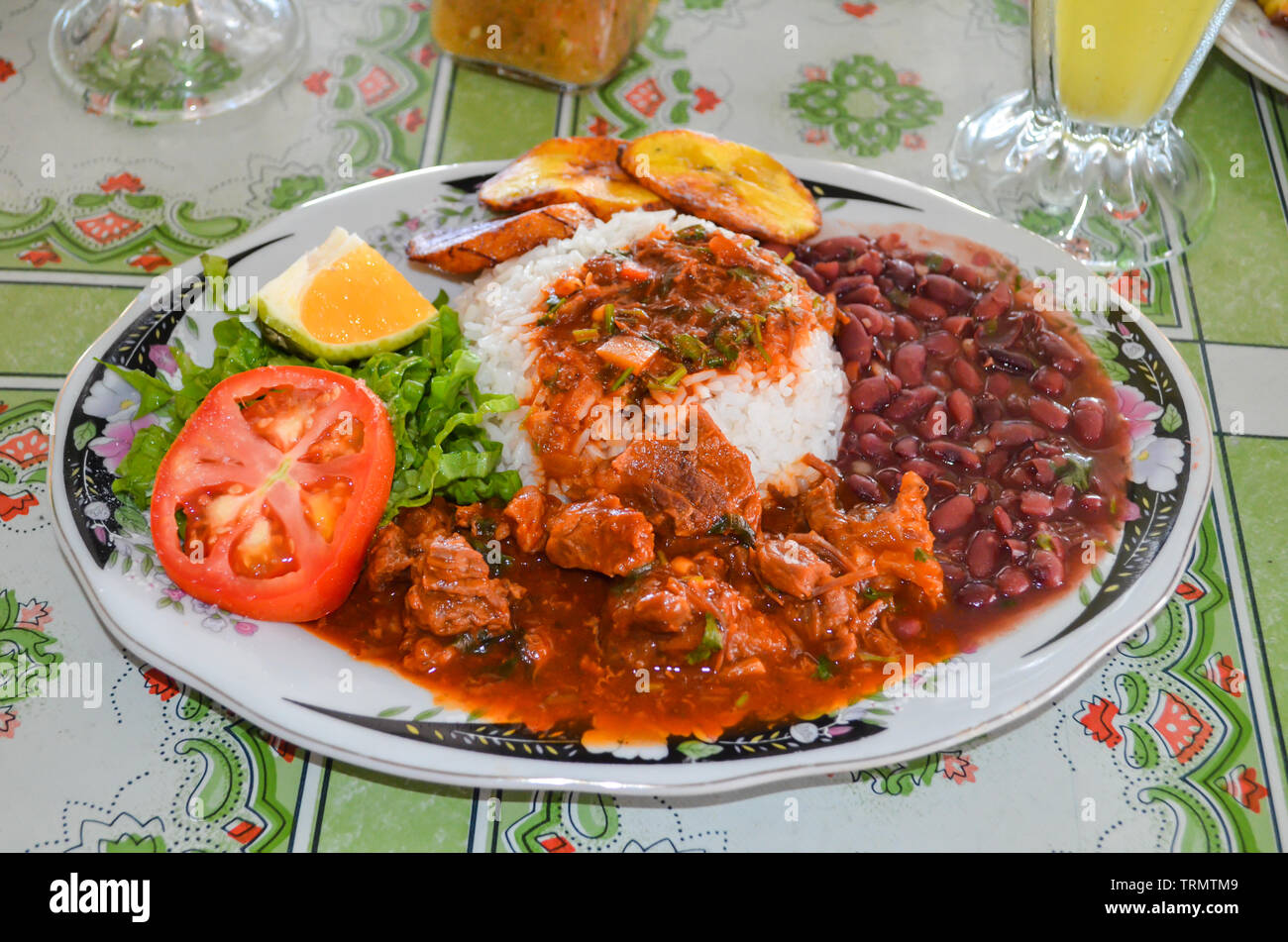 Casado, il tradizionale Costa Rica pasto Foto Stock