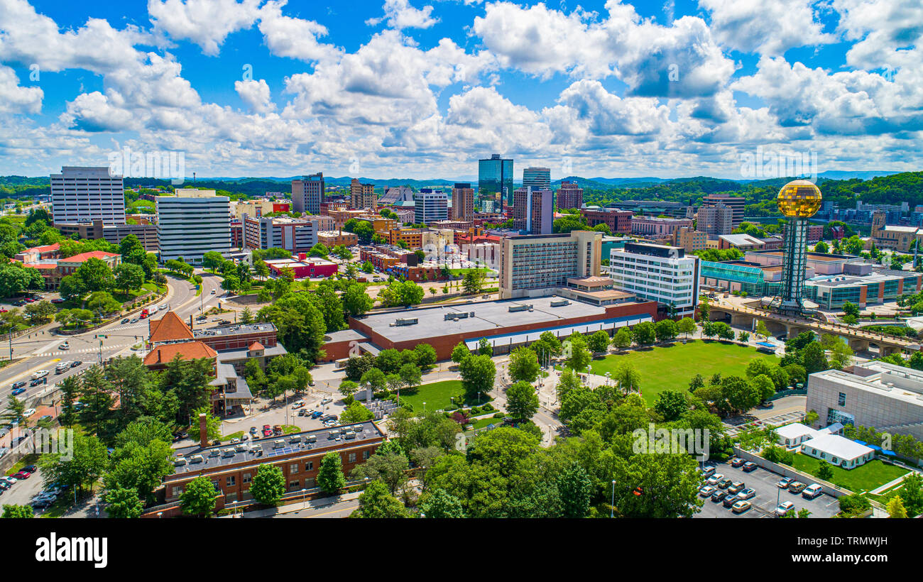 Centro citta' di Knoxville Tennessee Antenna Skyline Foto Stock