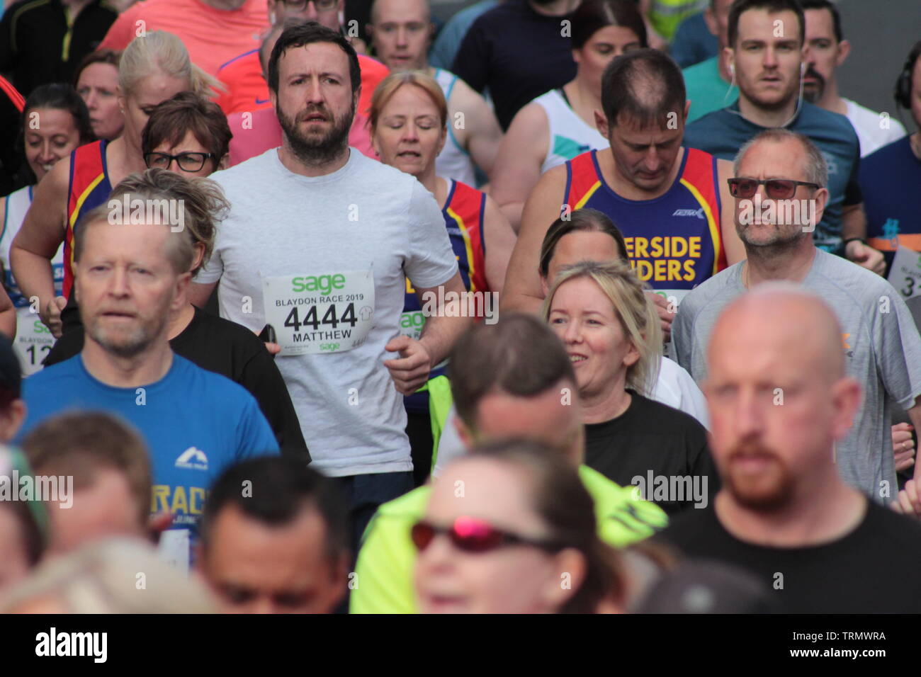 Newcastle upon Tyne, Regno Unito. Il 9 giugno, 2019. 157Blaydon gara. Il 1862 Blaydon gara canzone è l'Inno Nazionale di Tyneside e appassionato inno alla Newcastle United football club.Credit:David Whinham/Alamy Live News Foto Stock