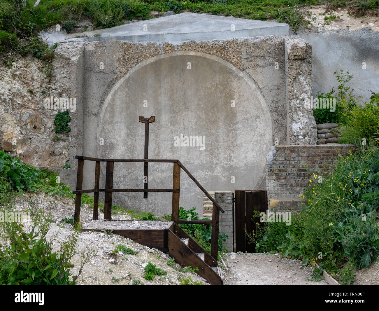 Gli specchi del suono a ventola baia profonda rifugio Foto Stock