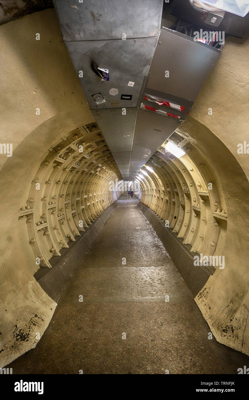 Greenwich foot tunnel Foto Stock