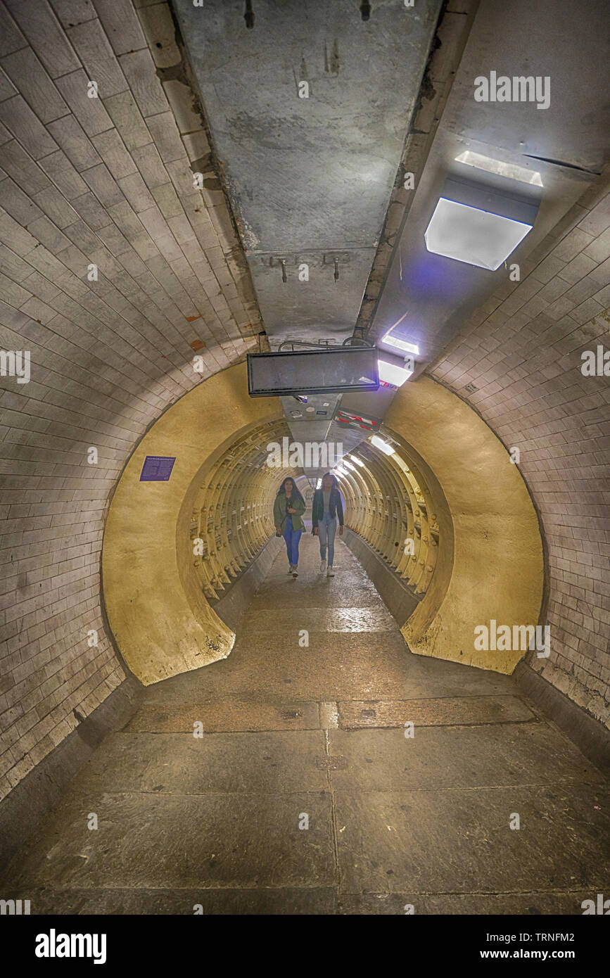 Greenwich foot tunnel Foto Stock