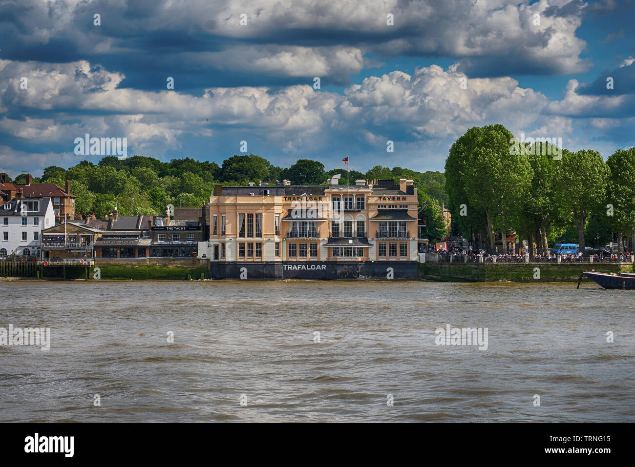 Taverna Tragalgar Greenwich riverside pub Foto Stock