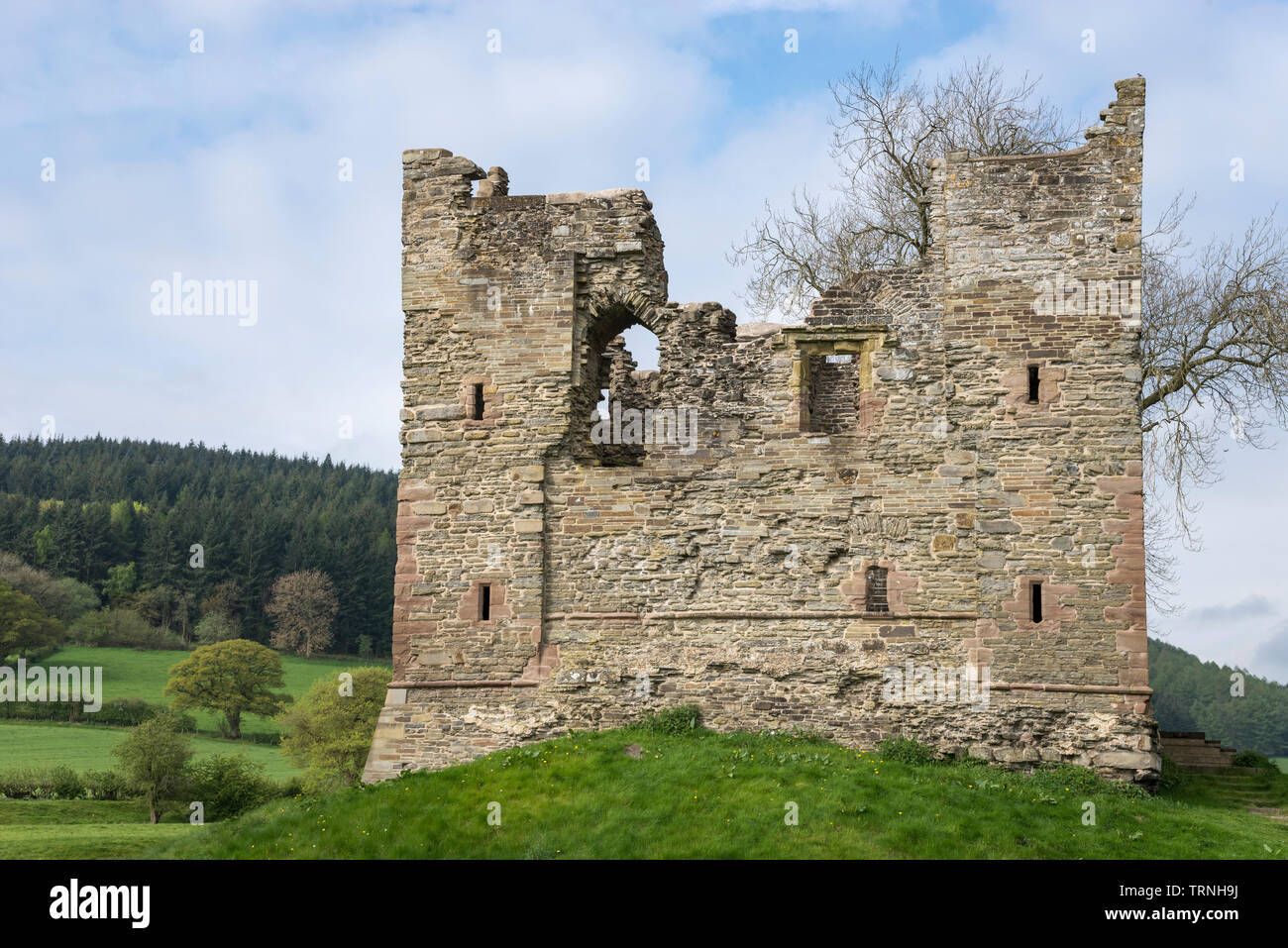 Hopton Castle, Shropshire, Inghilterra. Restaurato come una storica attrazione turistica in Shropshire hills. Foto Stock