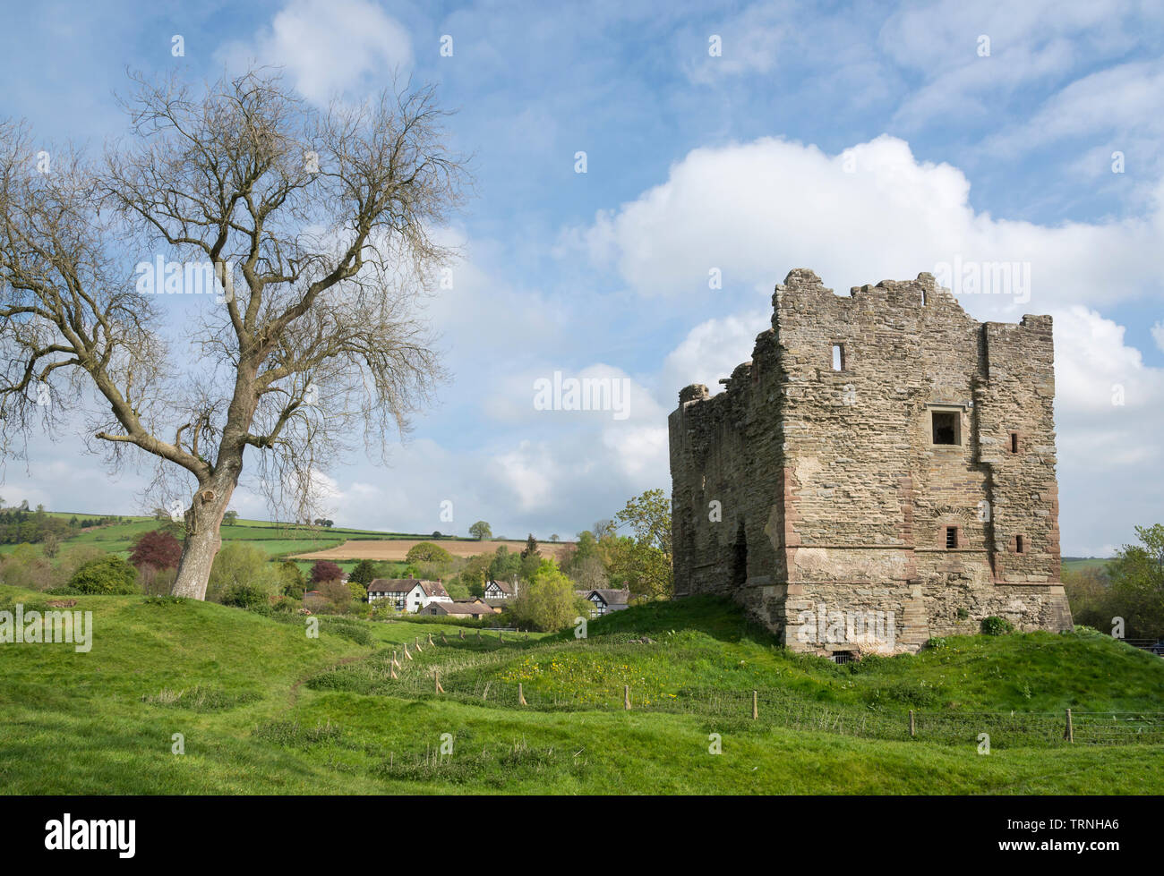 Hopton Castle, Shropshire, Inghilterra. Restaurato come una storica attrazione turistica in Shropshire hills. Foto Stock