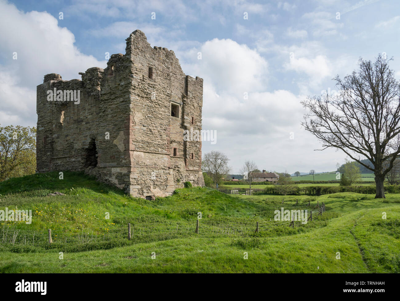 Hopton Castle, Shropshire, Inghilterra. Restaurato come una storica attrazione turistica in Shropshire hills. Foto Stock