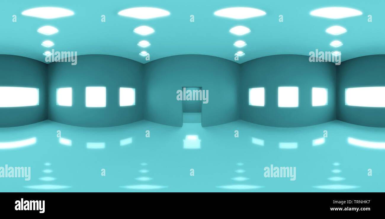 HDRI environment map, 360 gradi, immaginario astratto panorama sferica sfondo, interno della sorgente di luce (rendering 3D rendering) Foto Stock