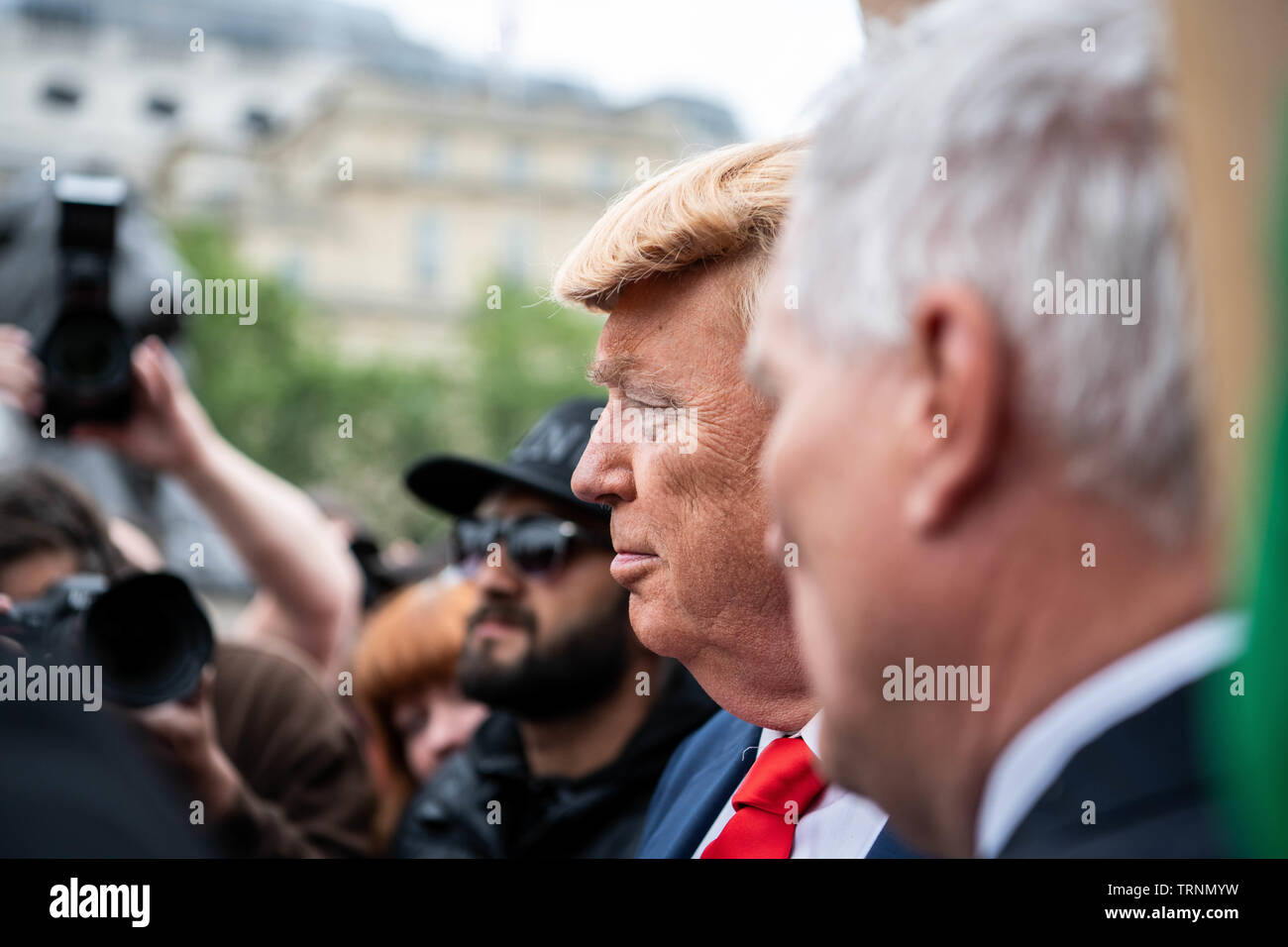Pro Trump manifestanti hanno mostrato ai primi di giugno, Londra 2019. Foto Stock