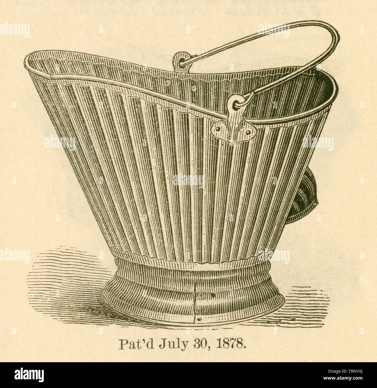 Antica incisione 1881, ondulati carbone da hod di ferro rivestito Manufacturing Company di Brooklyn, New York. Fonte: catalogo originale. Foto Stock
