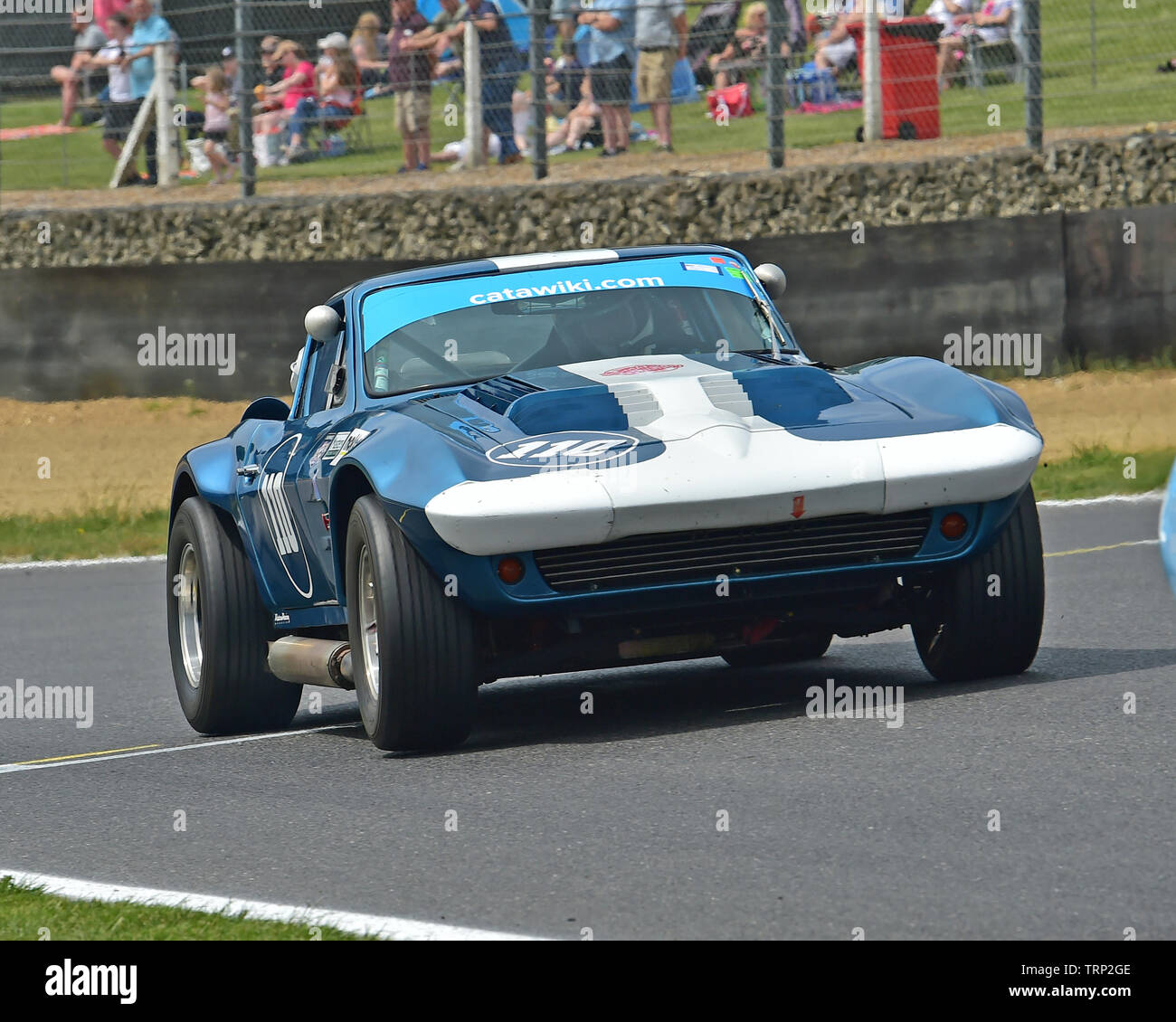 Michael Campagne, Chevrolet Corvette, Bernies V8s, Classic noi muscolo auto, American Speedfest VII, Brands Hatch, giugno 2019, automobili, Autosport, ca Foto Stock