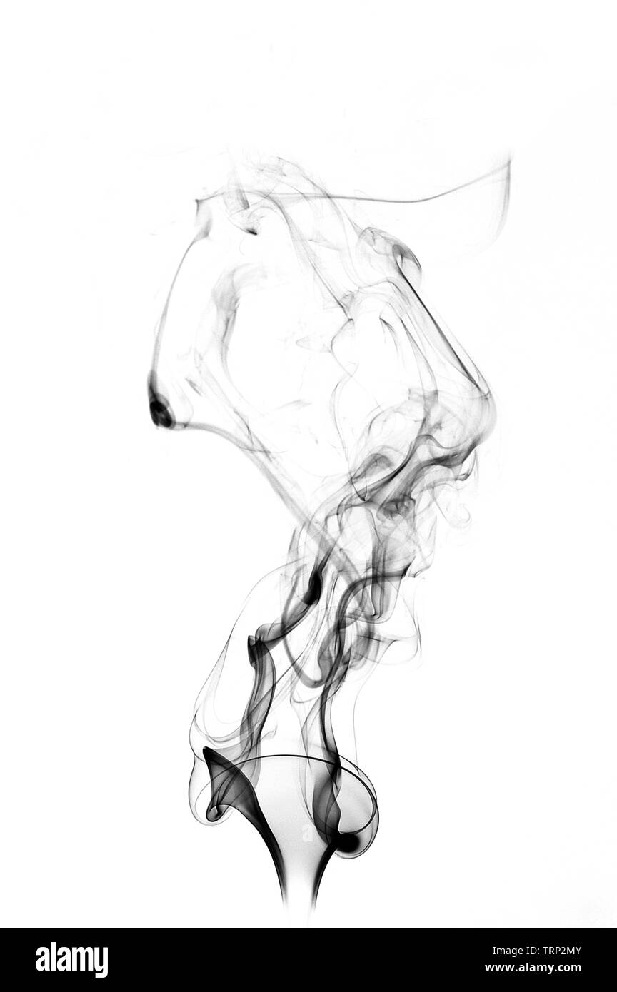 Forme e texture generate dal fumo Foto Stock