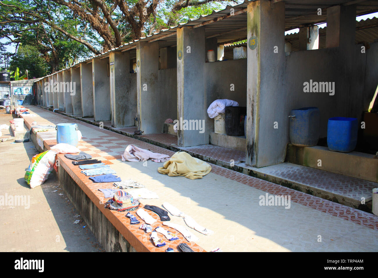 Indian servizio lavanderia in Cochin (Kochi) Foto Stock