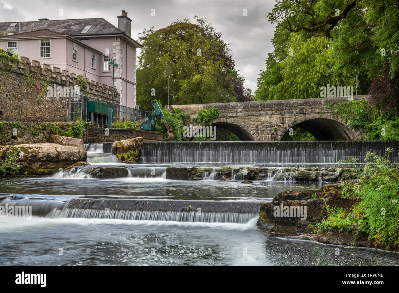 Abbazia ponte in Tavistock attraversa il fiume Tavy al di fuori del confine occidentale di Dartmoor nel Devon. Foto Stock