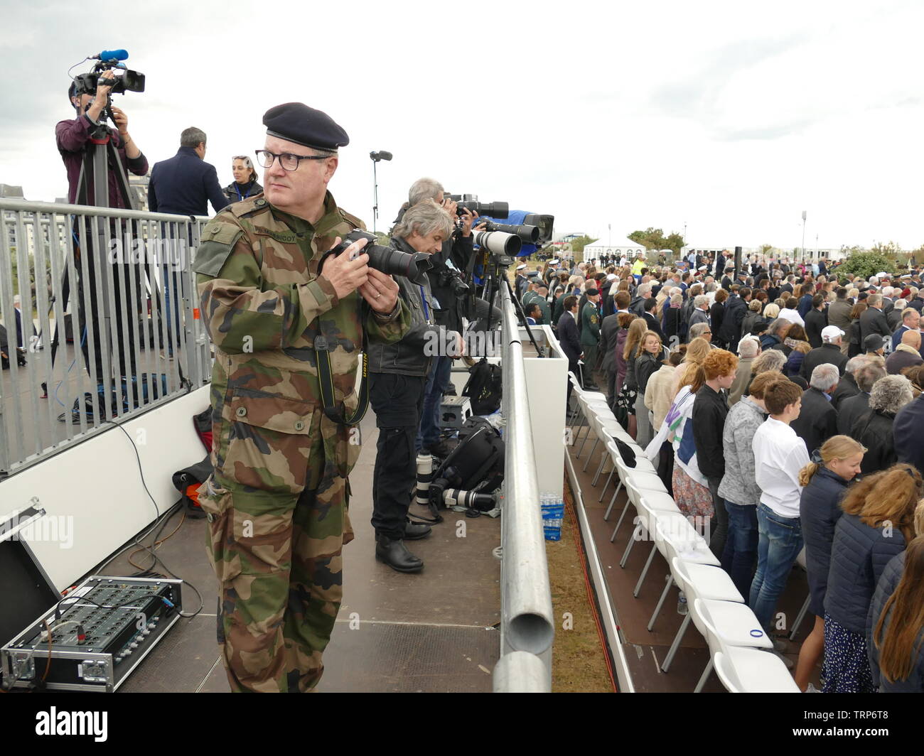 Cérémonie officielle à COURSEULLES sur mer (Calvados) du 75ème anniversaire du Débarquement des Alliés en Normandie Foto Stock