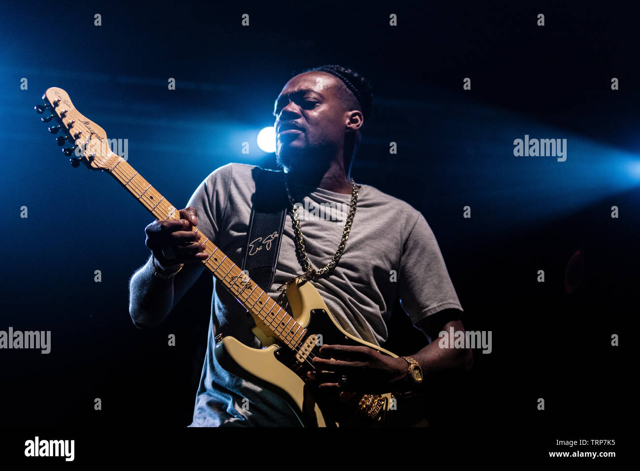 Bergamo Italia 9 Giugno 2019 Eric Gales vive a Druso Bergamo - esibendosi rock and blues con la Eric Gales Band © Andrea Ripamonti / Alamy Foto Stock