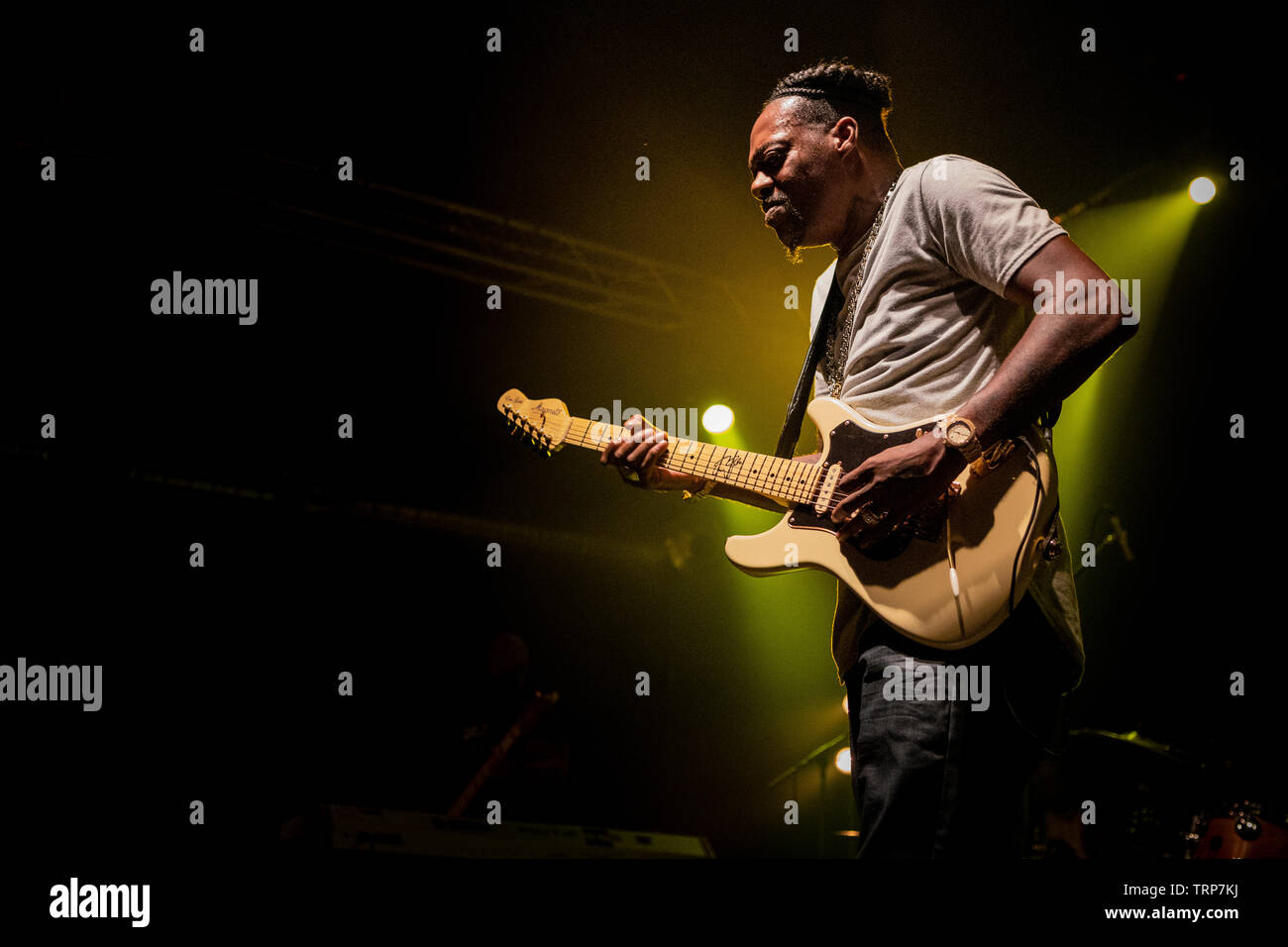 Bergamo Italia 9 Giugno 2019 Eric Gales vive a Druso Bergamo - esibendosi rock and blues con la Eric Gales Band © Andrea Ripamonti / Alamy Foto Stock