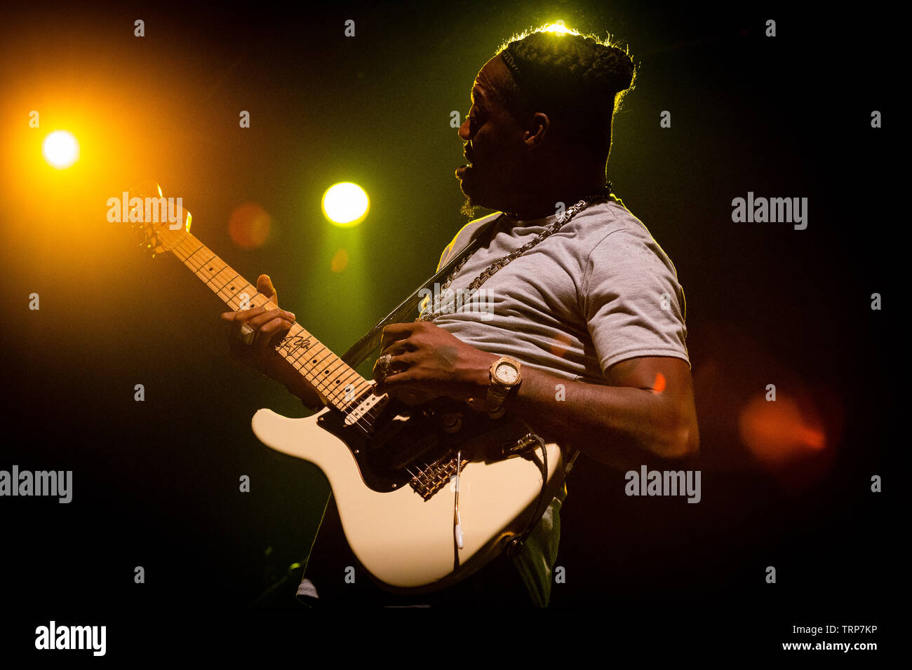 Bergamo Italia 9 Giugno 2019 Eric Gales vive a Druso Bergamo - esibendosi rock and blues con la Eric Gales Band © Andrea Ripamonti / Alamy Foto Stock