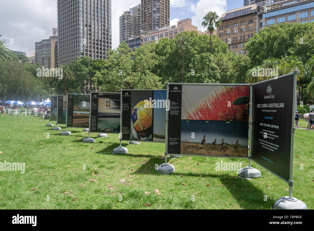 Sydney CBD area e hide park persone celebrano la giornata australiana Foto Stock