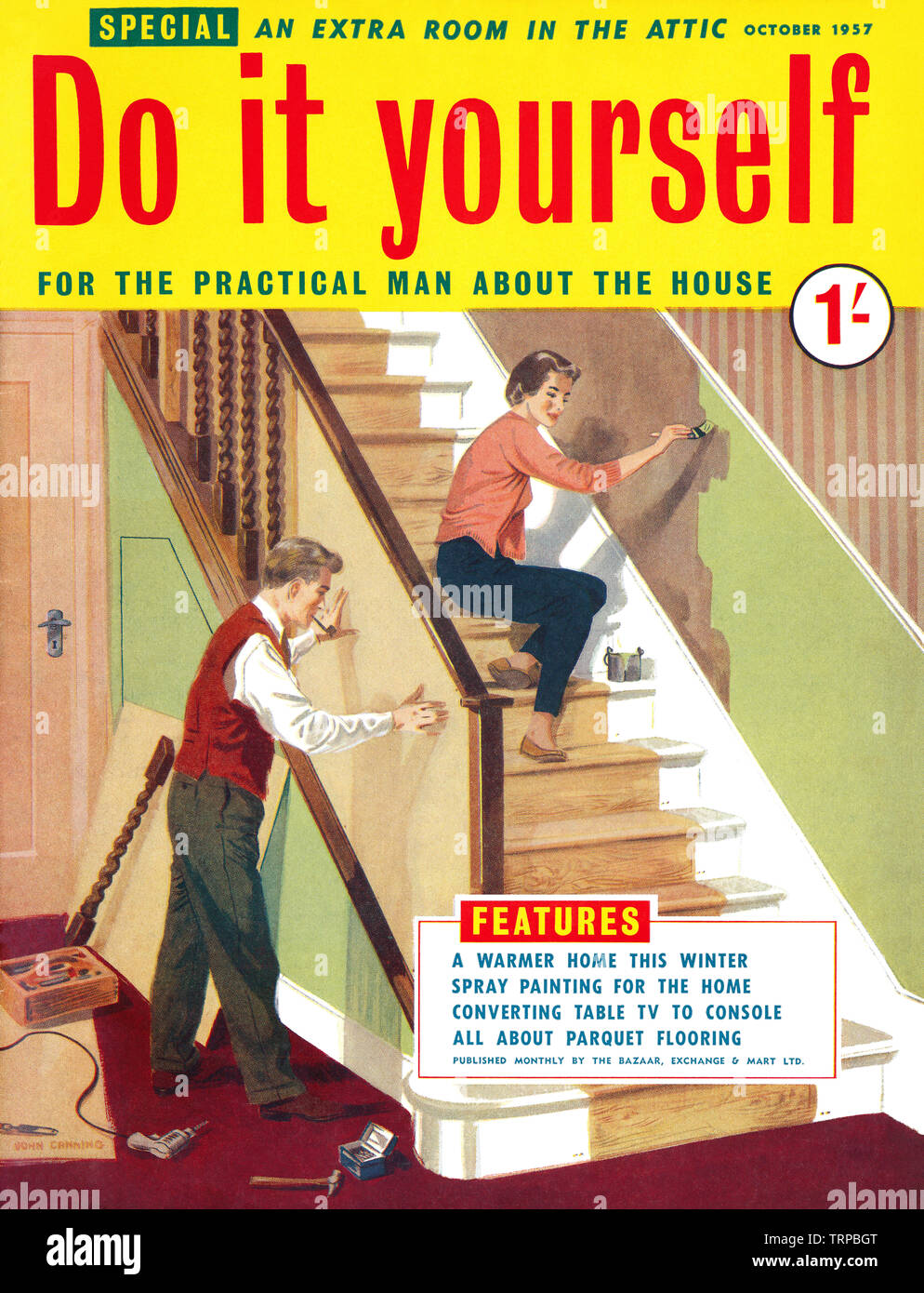 Coperchio anteriore del Do It Yourself magazine per il mese di ottobre 1957. Foto Stock