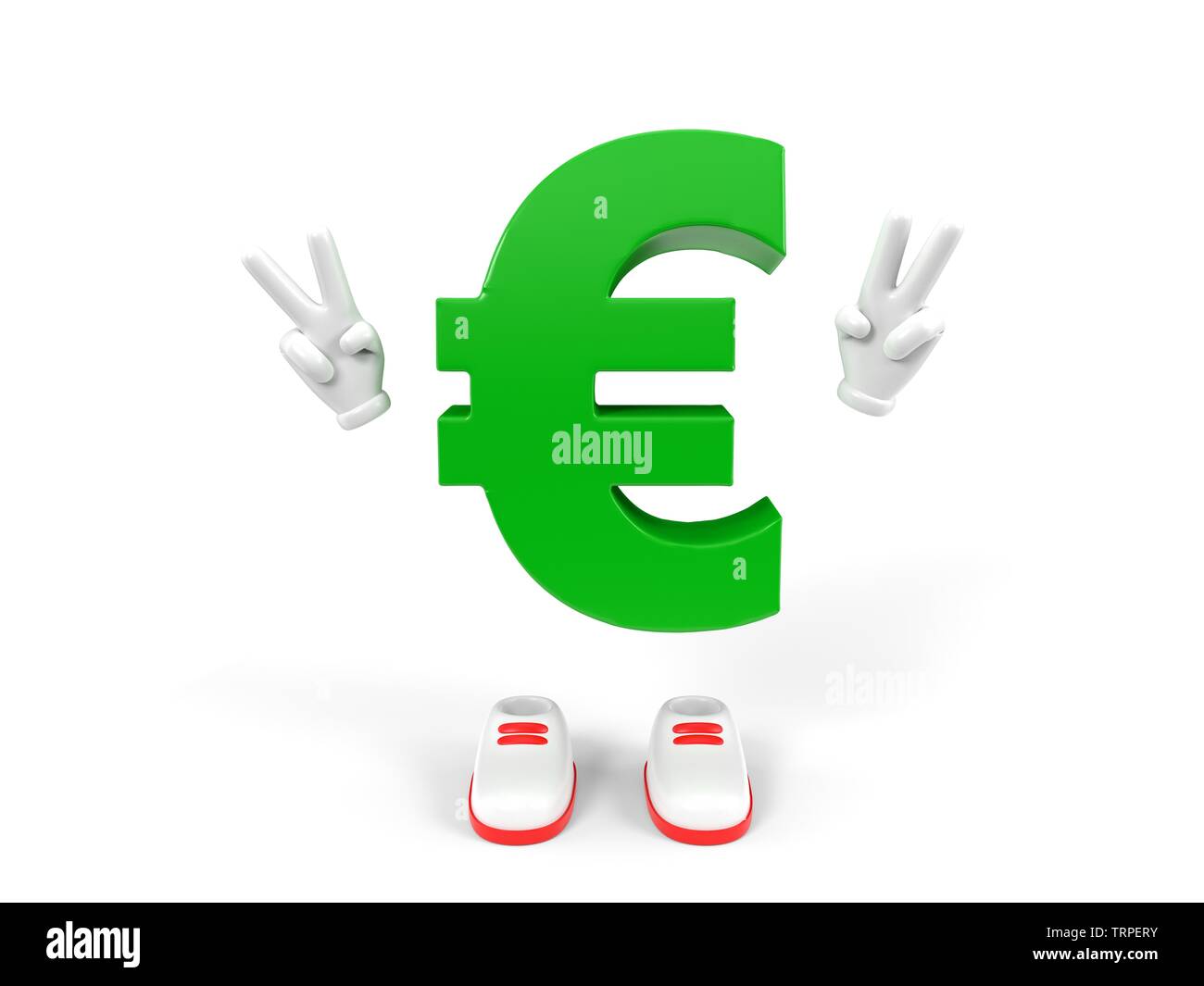 Valuta euro personaggio su sfondo bianco. Adatto per le finanze, economia e temi di business. 3d illustrazione Foto Stock