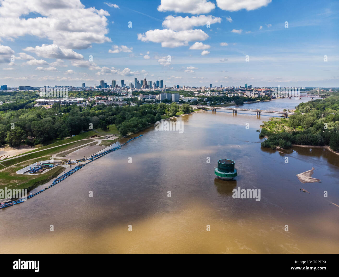 Vista aerea di Varsavia, capitale della Polonia Foto Stock
