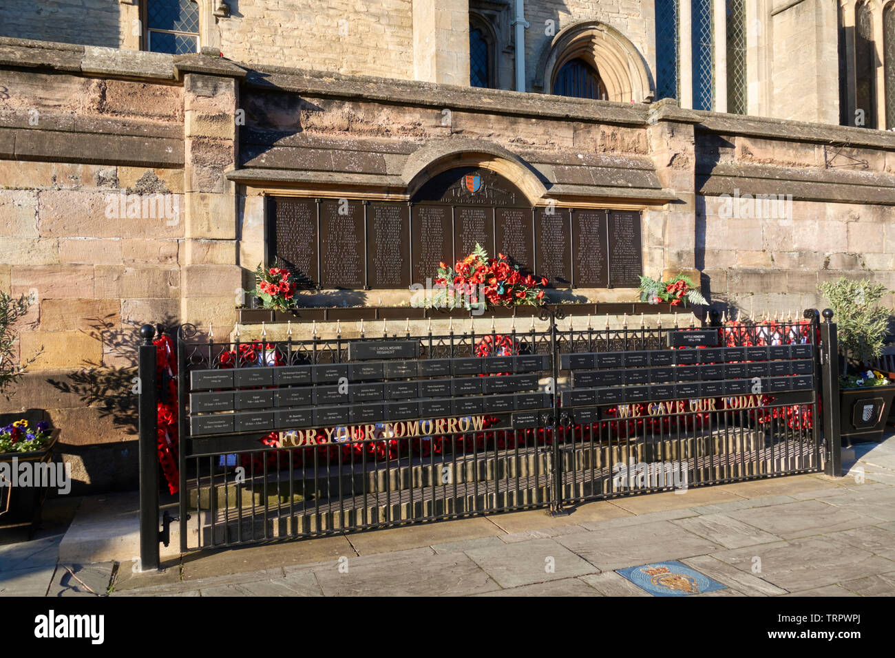 Il Memoriale di guerra, Broad Street, Stamford, Lincolnshire, Regno Unito. Foto Stock
