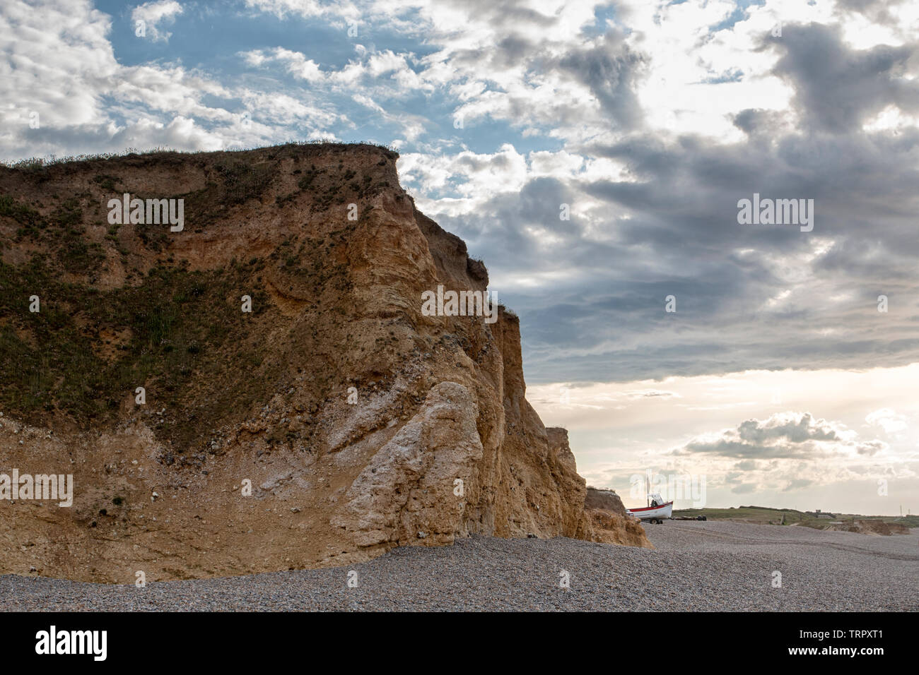 Weybourne scogliere all'ora d'oro, Norfolk Foto Stock