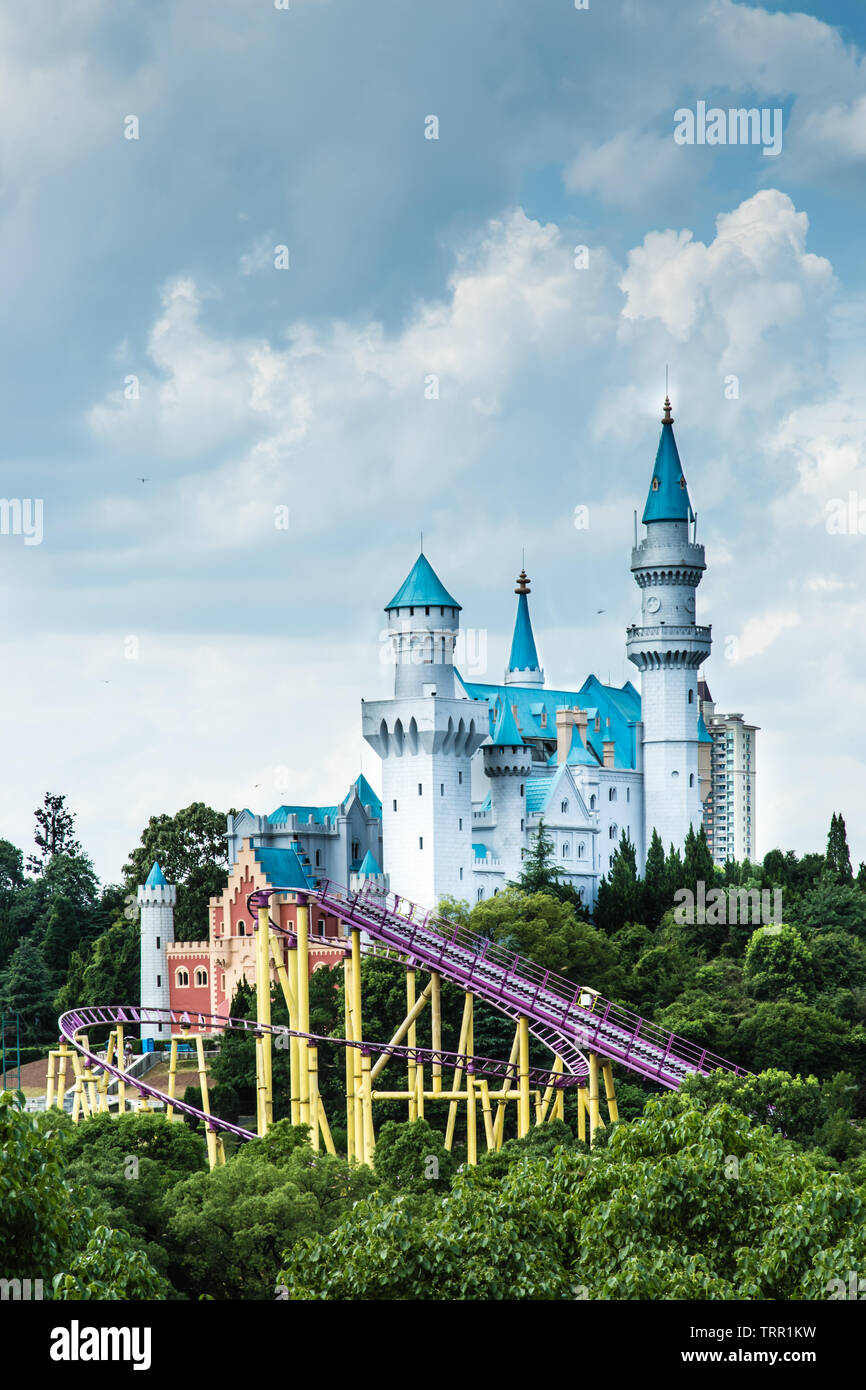 Cina HUNAN CHANGSHA city-lug 8, 2017:finestra del parco a tema il mondo di castello Foto Stock