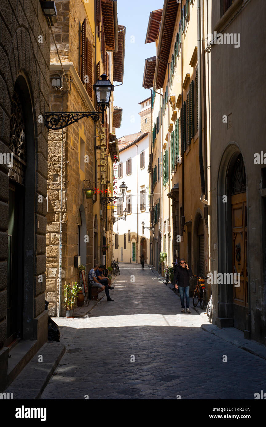 Una strada posteriore a Firenze, Italia Foto Stock