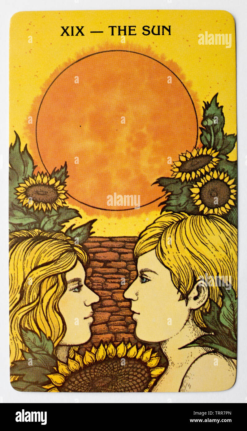 Sun Morgan Greer carta dei tarocchi Foto Stock